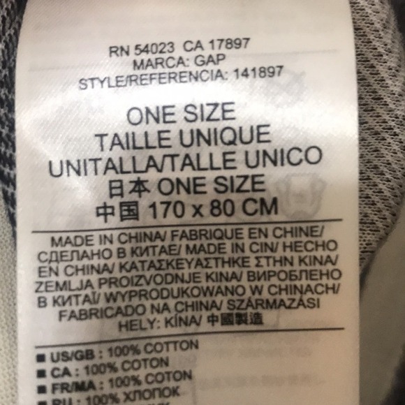 Gap Navy Cream 100% Cotton Infinity Wrap One Size - Picture 3 of 3